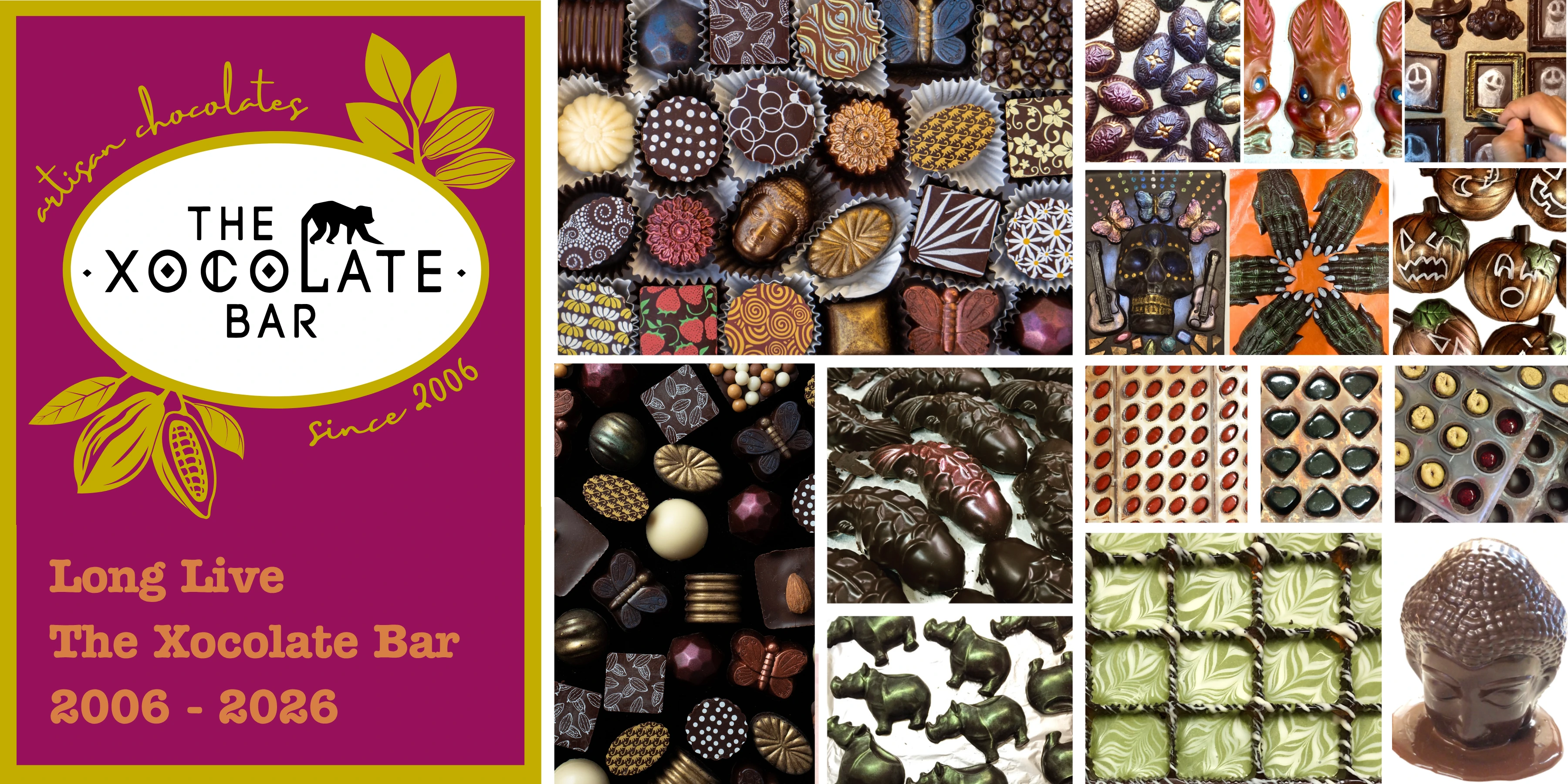 The Xocolate Bar: twenty years of handmade chocolates, art, and delicious invention.